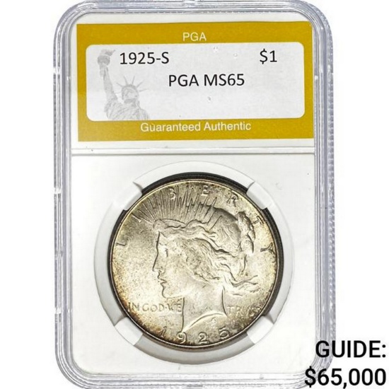 1925-S Peace Dollar PGA MS65