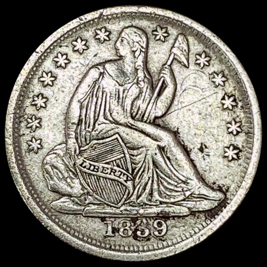 1859-O Seated Liberty Half Dime CLOSELY UNCIRCULATED