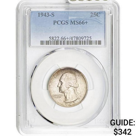 1943-S 25C PCGS MS66+