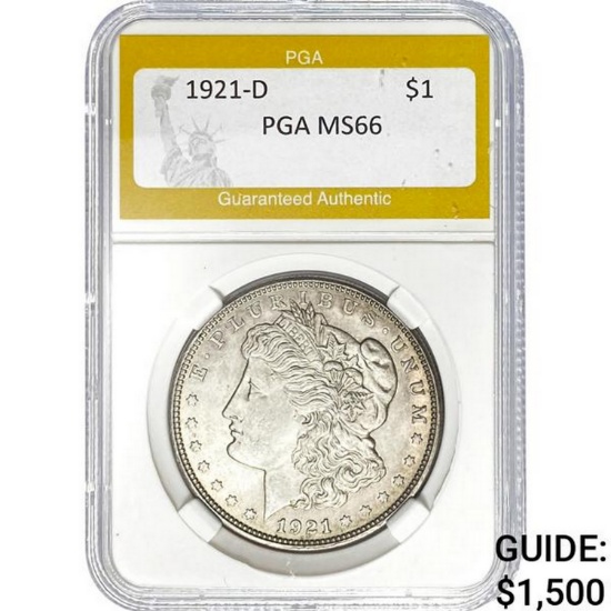 1921-D $1 Morgan Dollar PGA MS66