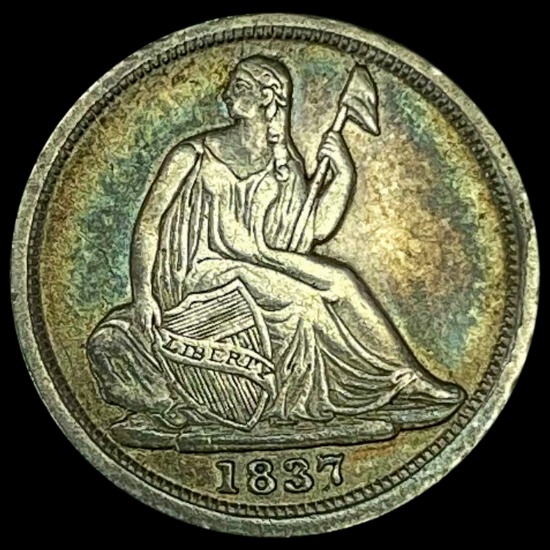 1837 Seated Liberty Half Dime CLOSELY UNCIRCULATED