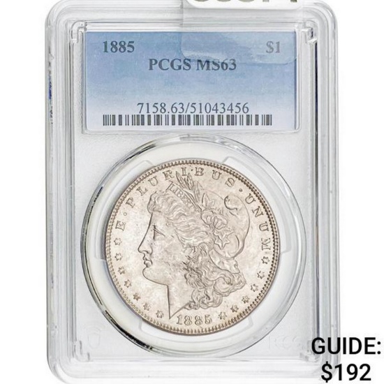 1885 $1 Morgan Dollar PCGS MS63