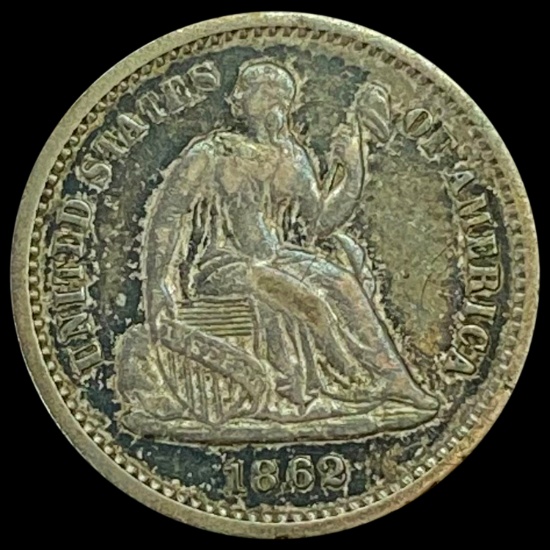 1862 Seated Liberty Half Dime CLOSELY UNCIRCULATED