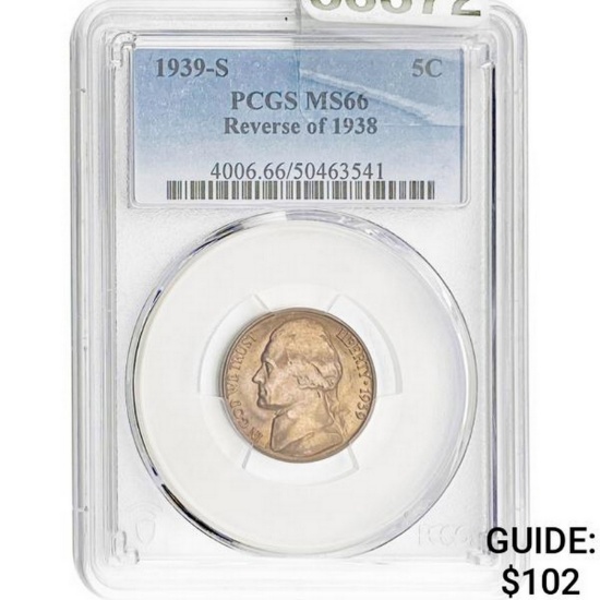 1939-S 5C PCGS MS66 Reverse of 1938