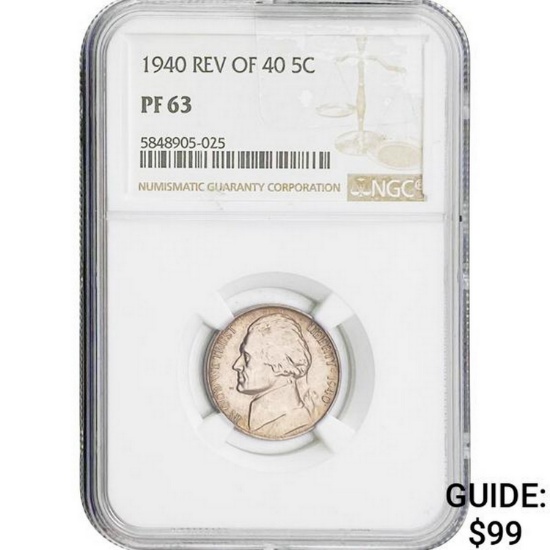 1940 5C Reverse of 40 NGC PF63