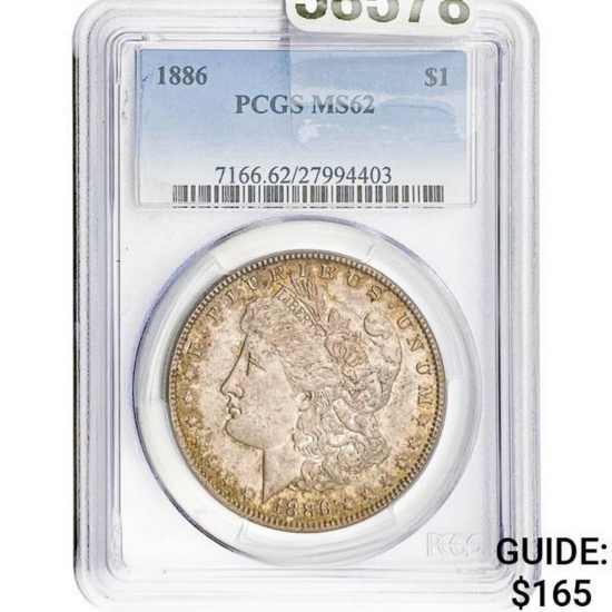 1886 $1 Morgan Dollar PCGS MS62