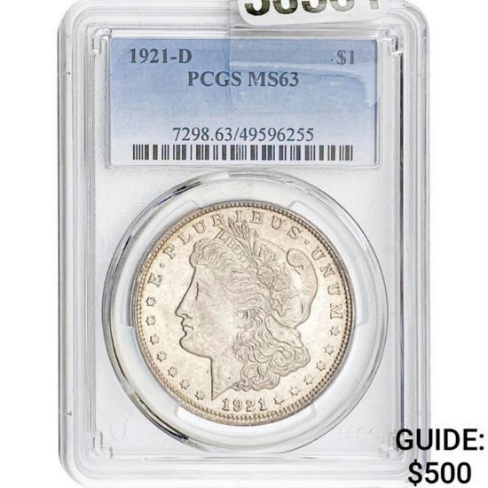 1921-D Morgan Dollar PCGS MS63