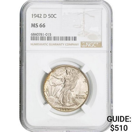 1942-D 50C NGC MS66