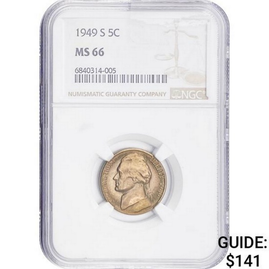 1949-S Jefferson Nickel NGC MS66