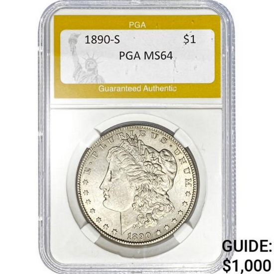 1890-S $1 PGA MS64
