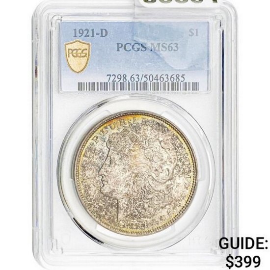 1921-D Morgan Dollar PCGS MS63