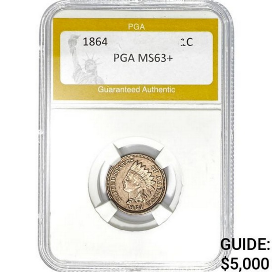 1864 1C Indian Head Cent PGA MS63+