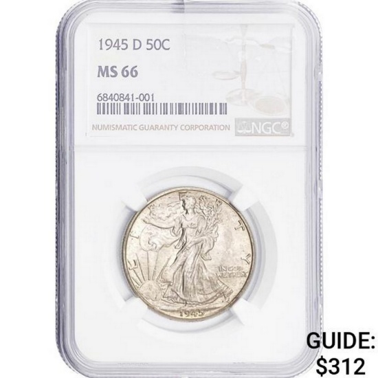 1945-D 50C NGC MS66