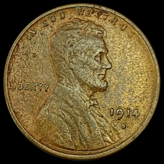 1914-S Lincoln Wheat Cent LIGHTLY CIRCULATED