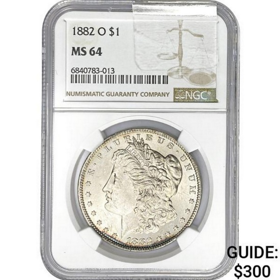 1882-O $1 NGC MS64