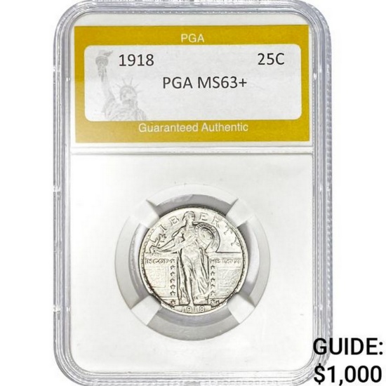 1918 25C Standing Liberty Quarter PGA MS