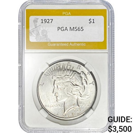 1927 $1 Peace Dollar PGA MS65