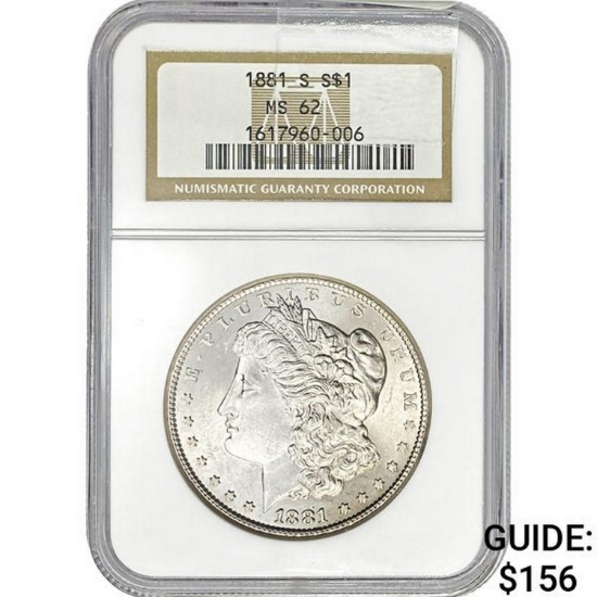 1881-S $1 NGC MS62