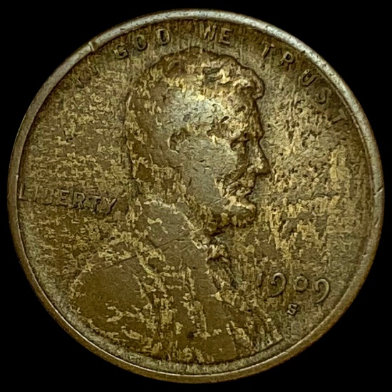 1909-S Lincoln Wheat Cent LIGHTLY CIRCULATED
