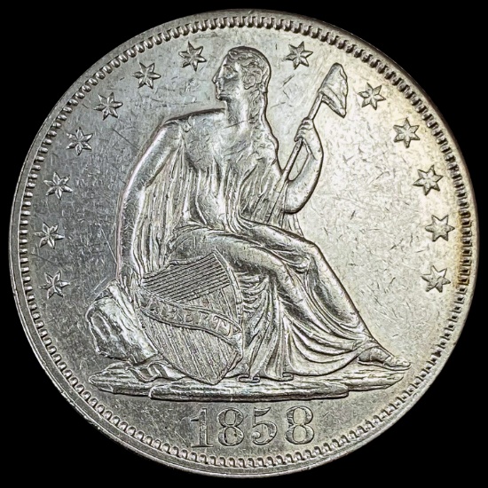 1858 Seated Liberty Half Dollar UNCIRCULATED