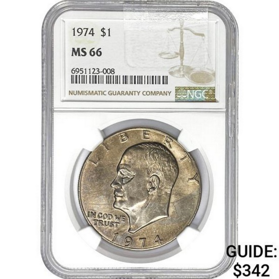 1974 $1 NGC MS66