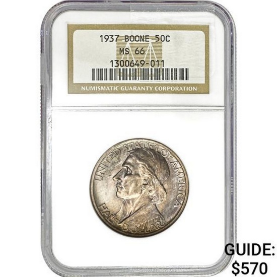 1937 Boone 50C NGC MS66