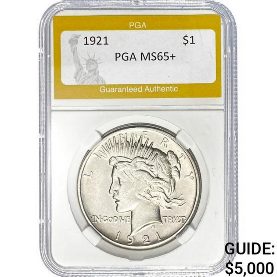 1921 $1 Peace Dollar PGA MS65+