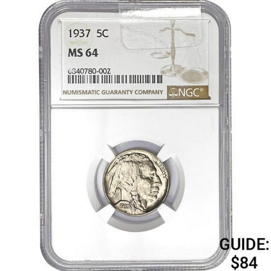 1937 5C NGC MS64