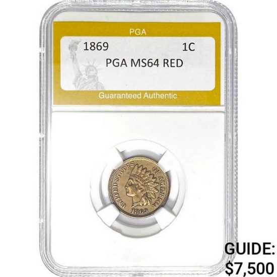 1869 1C PGA MS64 RED