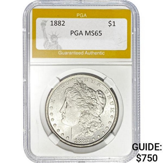 1882 $1 Morgan Dollar PGA MS65