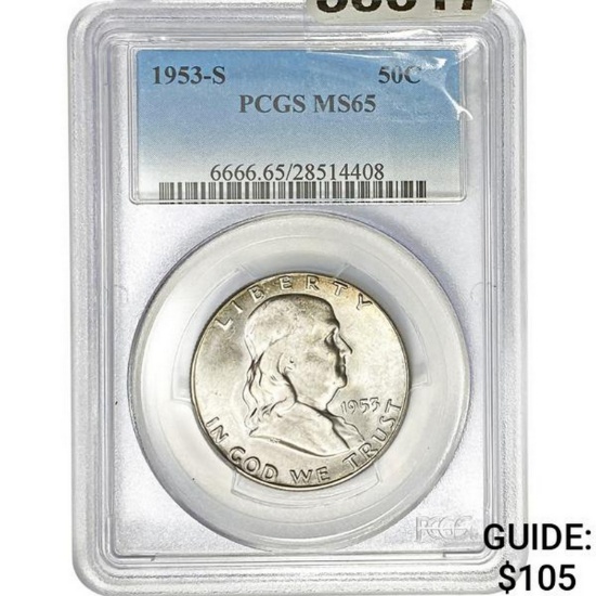 1953-S 50C PCGS MS65
