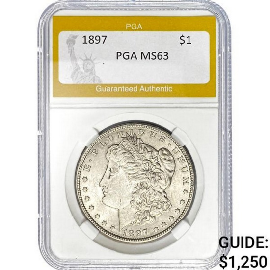1897 $1 Morgan Dollar PGA MS63