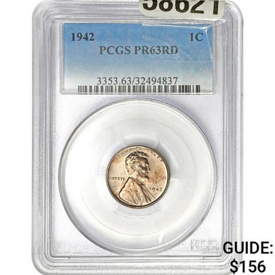 1942 1C PCGS PR63RD