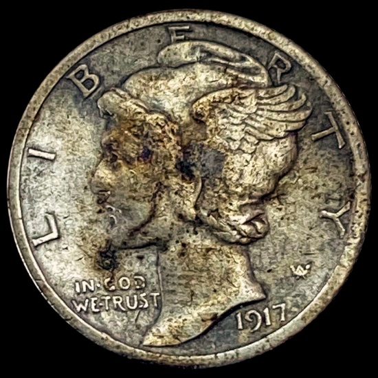 1917-S Mercury Dime CLOSELY UNCIRCULATED