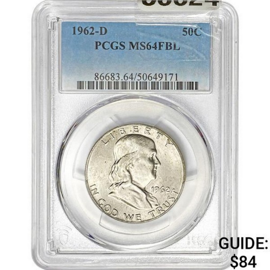 1962-D 50C PCGS MS64FBL