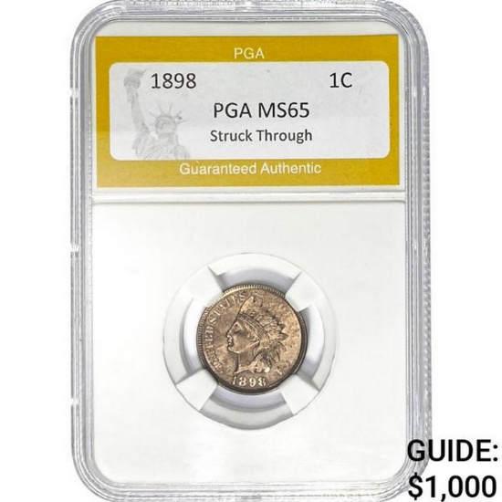 1898 1C Indian Head Cent PGA MS65