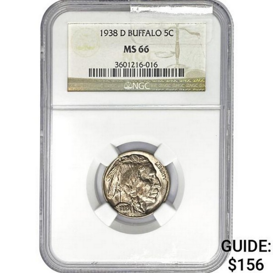1938-D Buffalo 5C NGC MS66