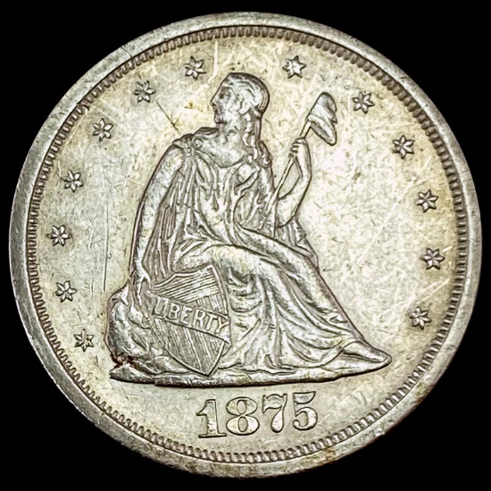1875-S Twenty Cent Piece CHOICE AU