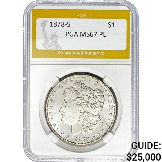 1878-S $1 PGA MS67 PL