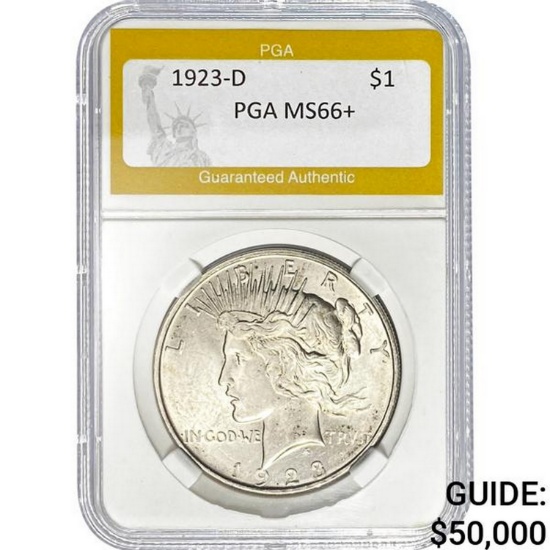 1923-D $1 Peace Dollar PGA MS66+