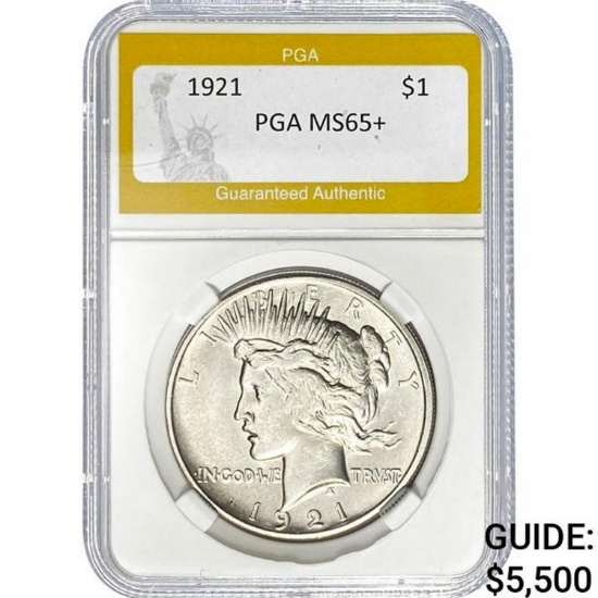 1921 $1 Peace Dollar PGA MS65+
