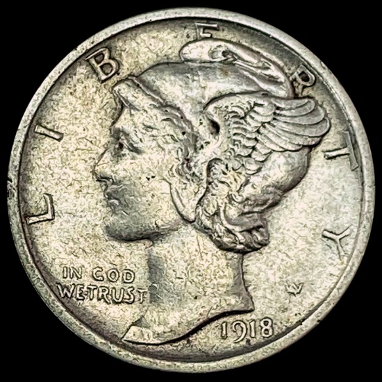 1918 Mercury Dime CLOSELY UNCIRCULATED