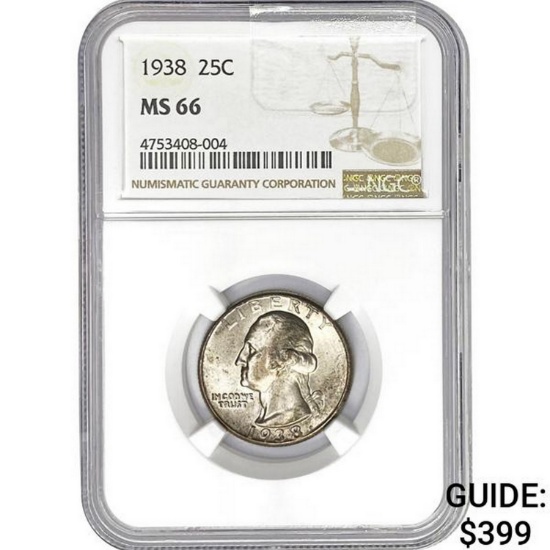 1938 25C NGC MS66