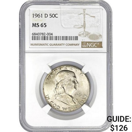 1961-D 50C NGC MS65