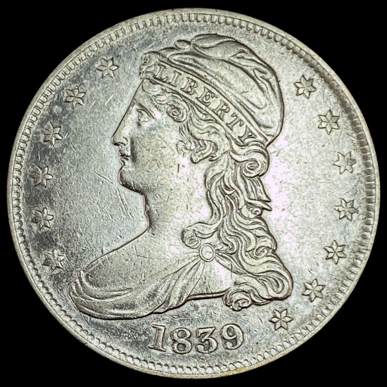 1839 Capped Bust Half Dollar CLOSELY UNCIRCULATED