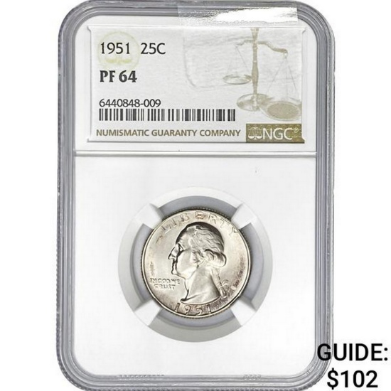1951 25C NGC PF64