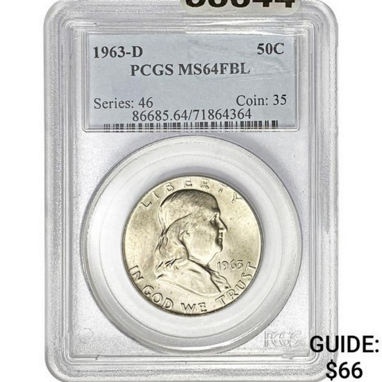 1963-D 50C PCGS MS64FBL