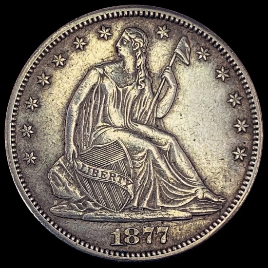1877-CC Seated Liberty Half Dollar CLOSELY UNCIRCULATED