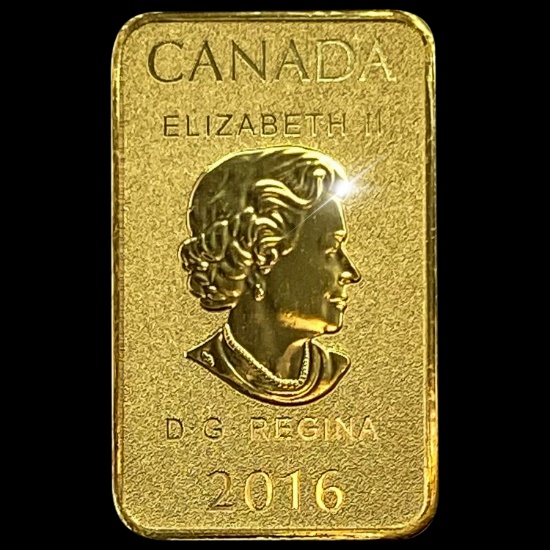 2016 Canada $25 Gold Bar Coin GEM PROOF