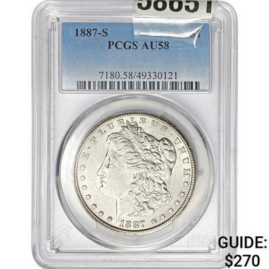 1887-S Morgan Dollar PCGS AU58